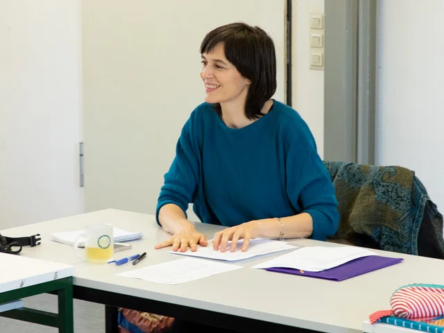Schreibwerkstatt an der Pädagogischen Hochschule Karlsruhe mit Julia Willmann. Foto: Tilman Binz / Pädagogische Hochschule Karlsruhe 